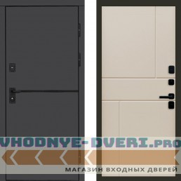 Дверь Termo Door Тренд Графит Горизонт Слоновая кость